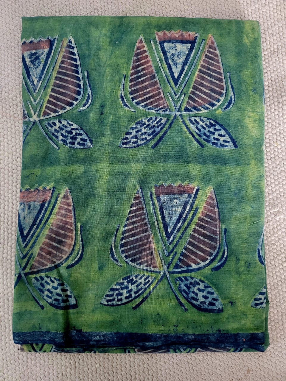 Nashpal dyes Ajrakh Prints Pure Mul Cotton sarees