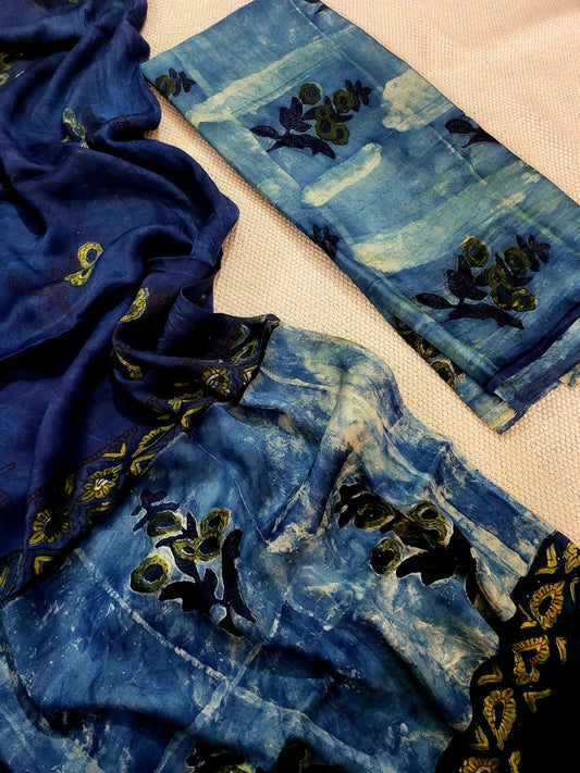 Vanaspati Ajrakh prints Modal silk suits