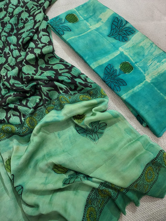 Vanaspati Ajrakh prints Modal silk suits