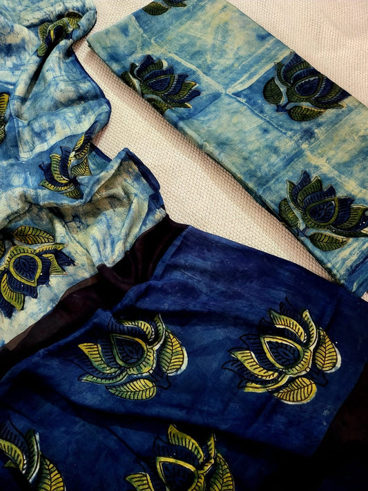 Vanaspati Ajrakh prints Modal silk suits