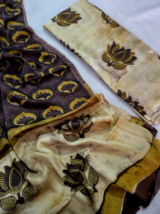 Vanaspati Ajrakh prints Modal silk suits