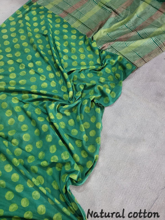 Nashpal dyes Ajrakh Prints Pure Mul Cotton sarees
